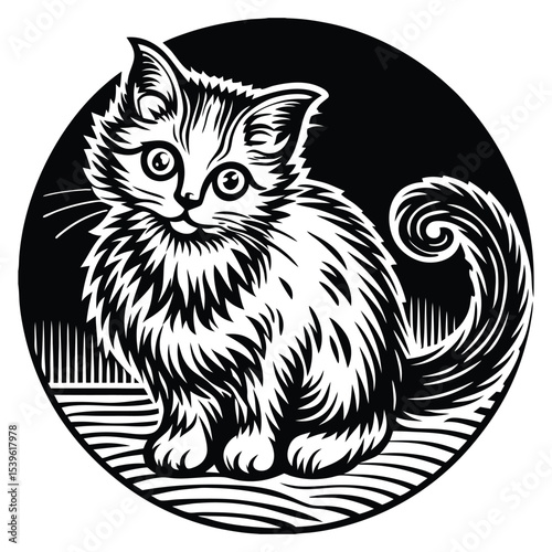 Cute and funny cats doodle vector set. Cartoon cat or kitten characters design collection with flat color in different poses. Set of purebred pet animals isolated on white background.