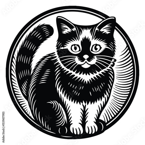 Cute and funny cats doodle vector set. Cartoon cat or kitten characters design collection with flat color in different poses. Set of purebred pet animals isolated on white background.