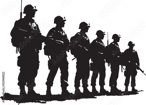 silhouettes of soldiers in uniform, silhouette, people, vector, business, group, illustration, men, black, crowd, family, silhouettes, child, boy, team, woman, businessman, outline, person, couple, bo