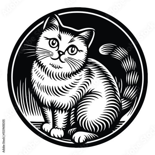 Set of realistic cats vector illustration design