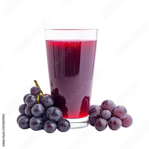 Wallpaper Mural Fresh grape juice in glass with grapes isolated on transparent background Torontodigital.ca