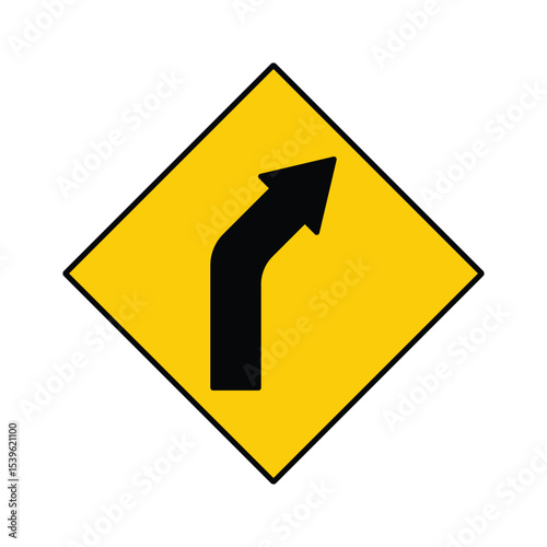 yellow road sign