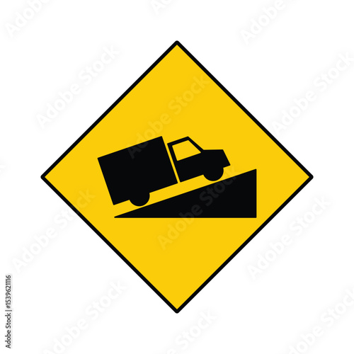 yellow road sign