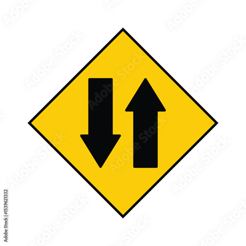 yellow road sign