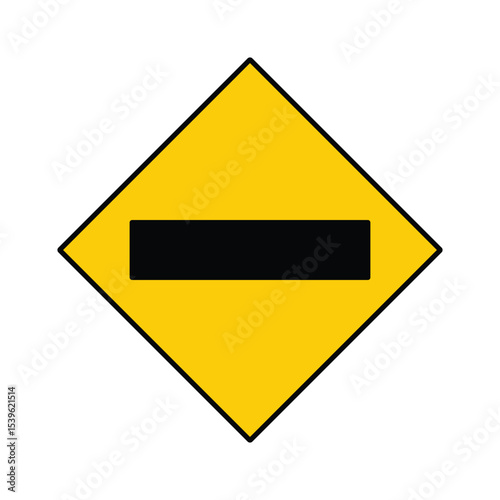 yellow road sign