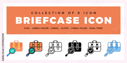 Pack of 6 Vector Briefcase icon
