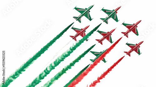 Bangladesh Air Force Jets Red Green Aerobatic Display Team Formation Republic Day Celebration fighter jets