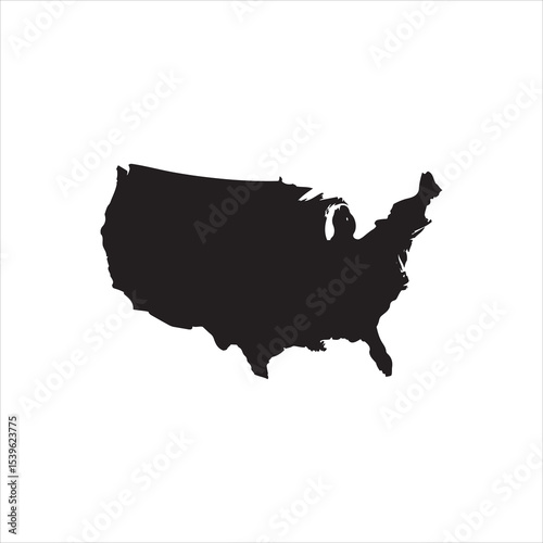 High resolution detailed vector map of the united states
