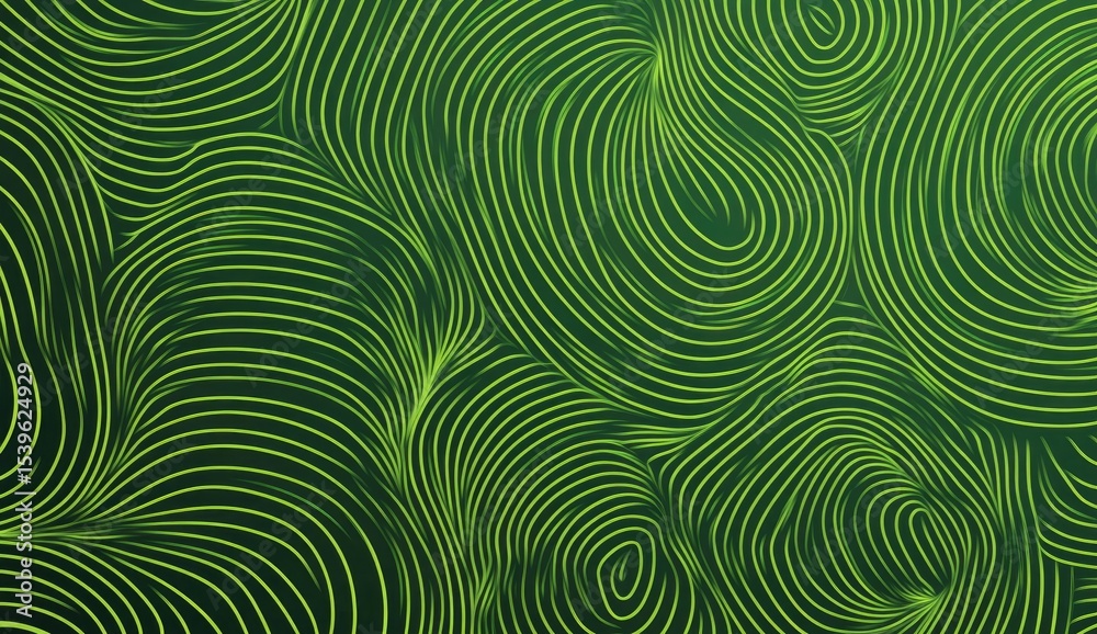 Abstract swirling lines of vibrant lime green on a dark olive-green background Abstract swirling lines of vibrant lime green on a dark olive-green background