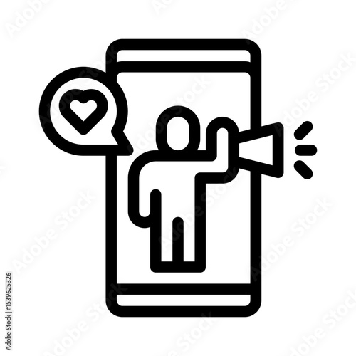 influencer marketing line icon