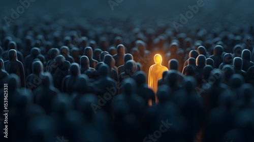 Stand out from the crowd concept: leadership, individuality, and uniqueness