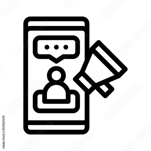 mobile marketing line icon