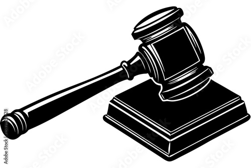 Gavel Symbol of Justice, Law, and Authority - Vector Illustration