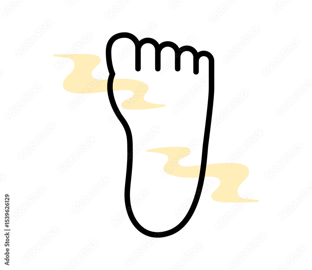 Obraz premium 足の裏が匂うアイコンイラスト ベクター 