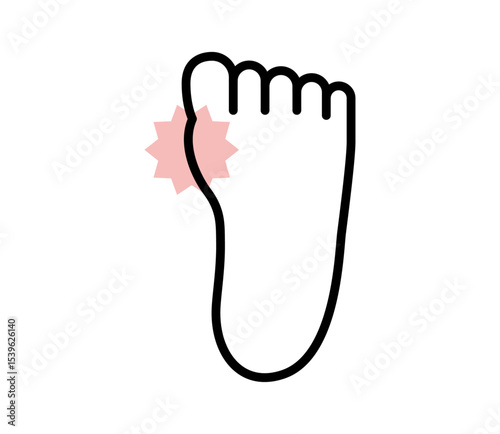 痛風で足が痛むアイコンイラスト　ベクター

