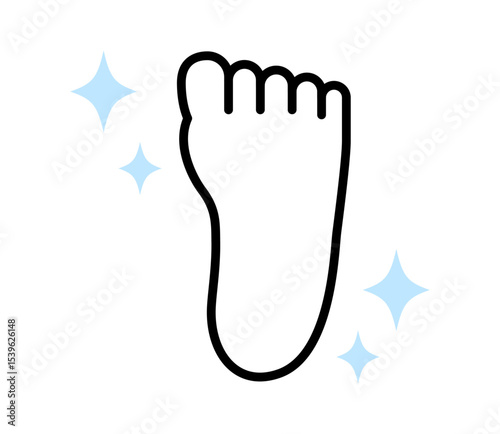 綺麗な足の裏のアイコンイラスト　ベクター
