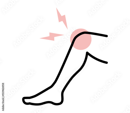 膝が痛むアイコンイラスト　ベクター
