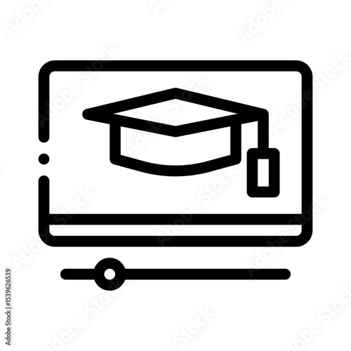 graduation cap line icon