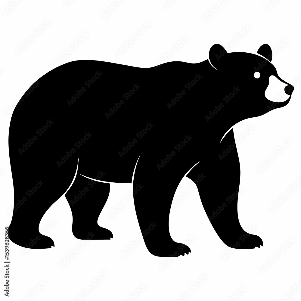 Fototapeta premium Bear Silhouette Icon for Nature Illustrations