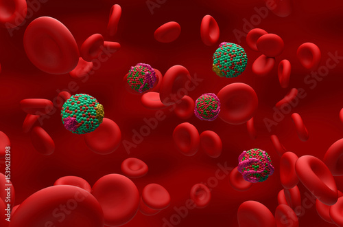High-density lipoprotein (HDL) cholesterol and Low-density lipoprotein (LDL) - isometric view 3d illustration