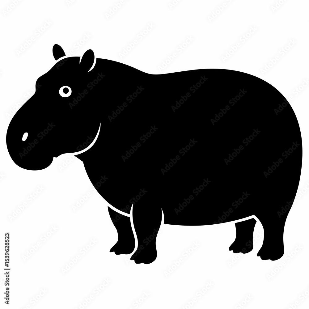 Obraz premium Hippopotamus icon on white background.