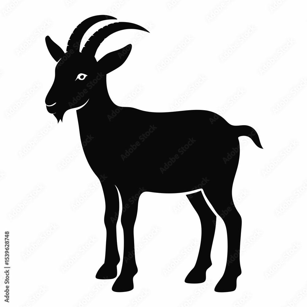 Fototapeta premium A goat silhouette on white background