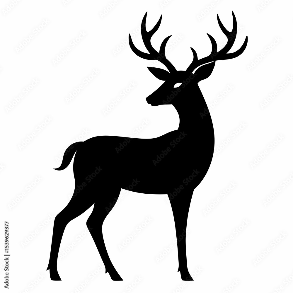 Obraz premium Deer Silhouette Vector