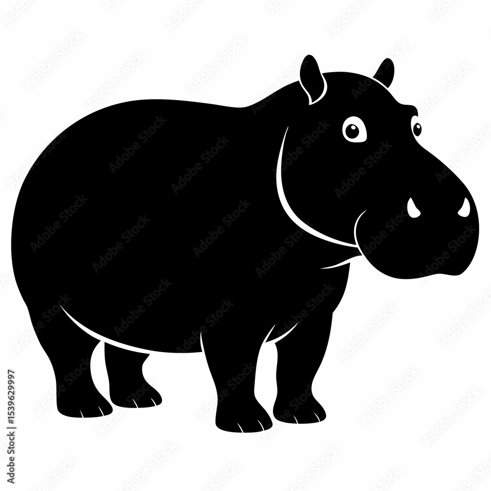 Obraz premium A black rhinoceros drawing with a rhinoceros 