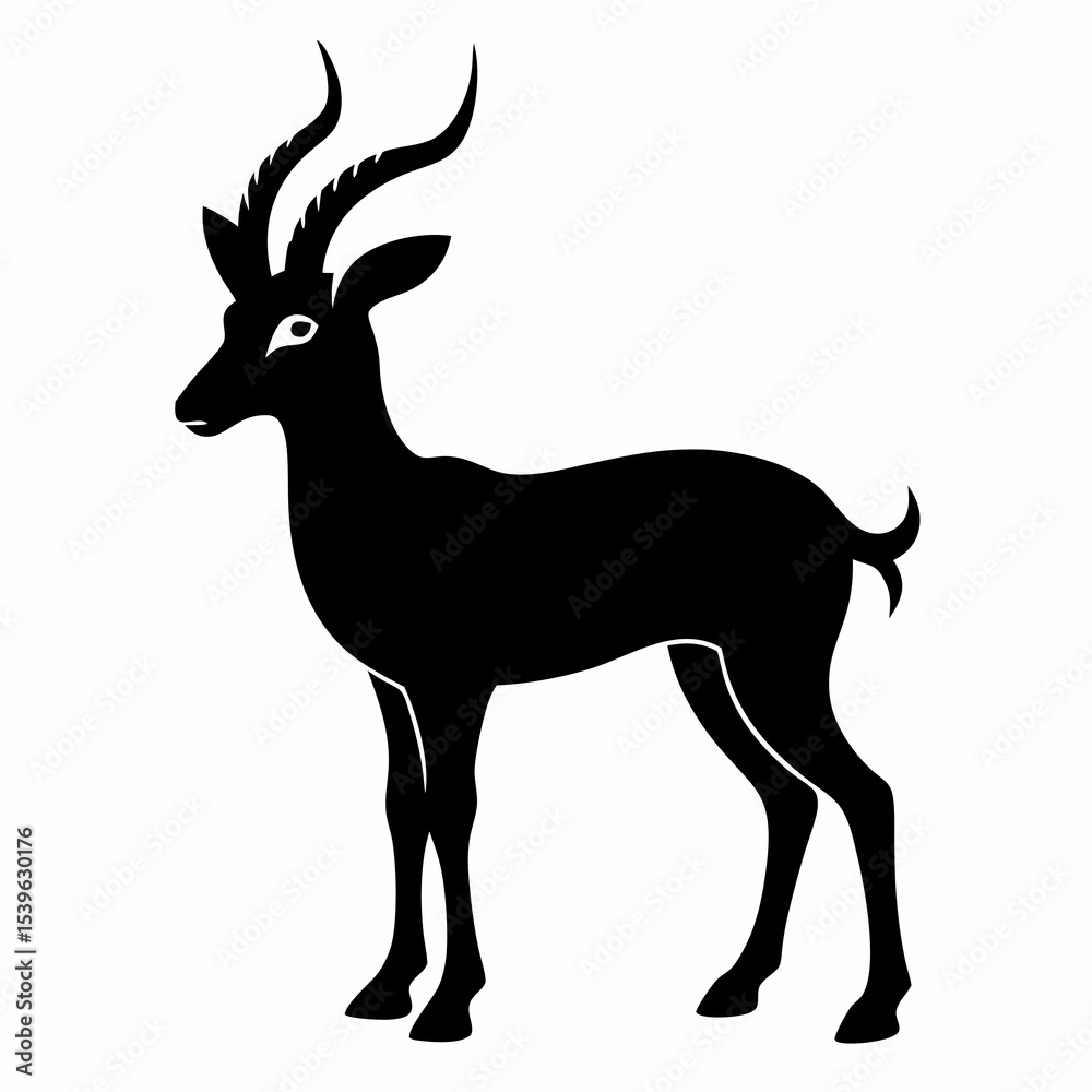 Fototapeta premium Silhouette Illustration Of An Impala Antelope