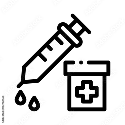 medical syringe line icon