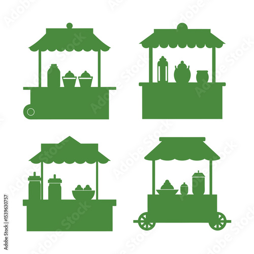 set of green houses