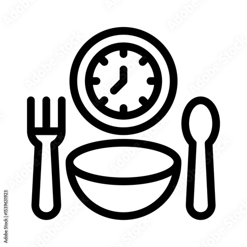 meal timing line icon
