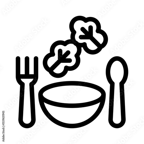 vegan meal line icon