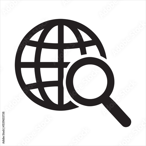 Magnifying glass exploring a detailed world globe