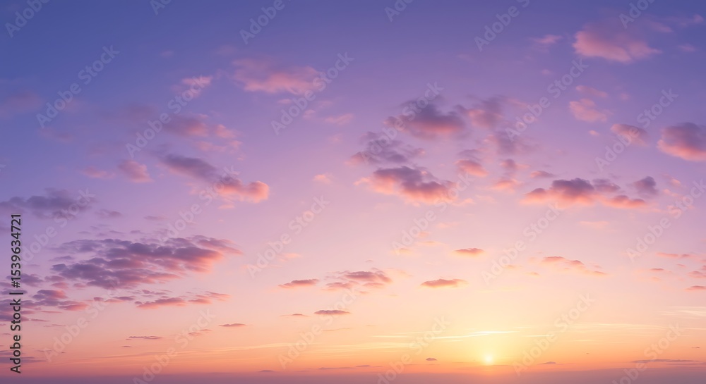 Naklejka premium Pastel Sky: Soft Clouds at Sunset