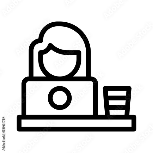 digital nomad line icon