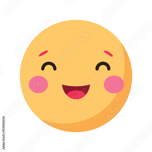 Blushing Emoticon with Cute Pink Cheeks