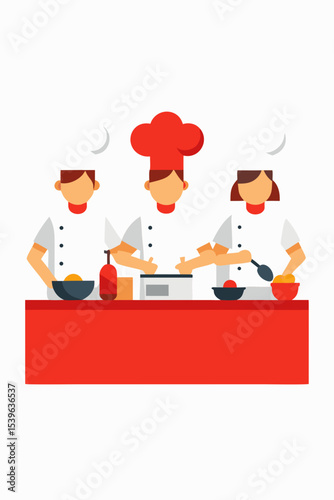 Culinary Team Mastering the Art of Cooking Together