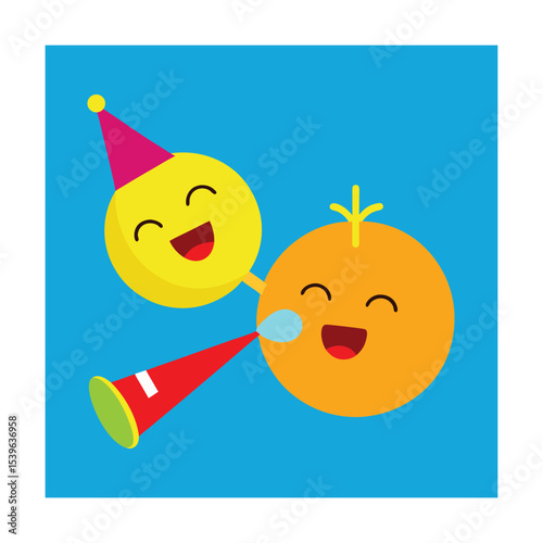 Party Emoticon Blowing a Celebration Horn