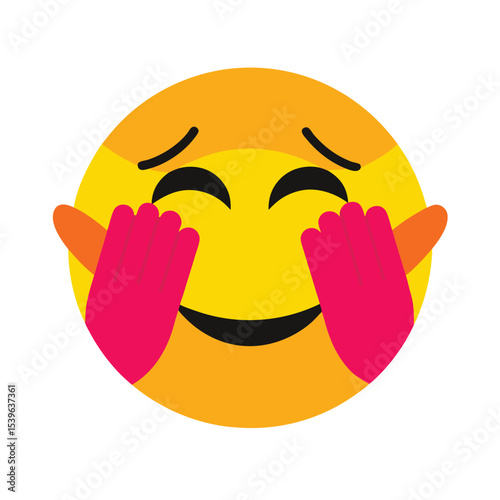 Emoticon Covering Eyes in Playful Mood