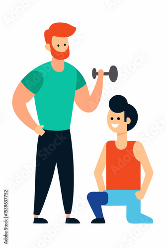 Personal Trainer Guiding Client Through Strength Training Exercises