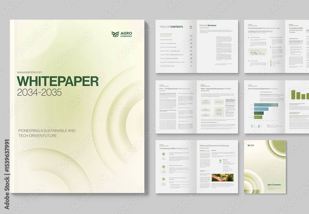 Whitepaper Template for Company Reports, One Page Factsheets ...