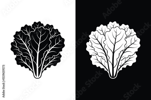 Kale Glyph Icon. Healthy Vegetable Symbol for Logo and Print Design