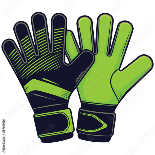 goalkeeper gloves football vector isolated on white background