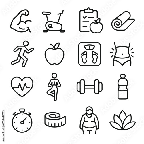 Fitness line icons a comprehensive guide to exercise