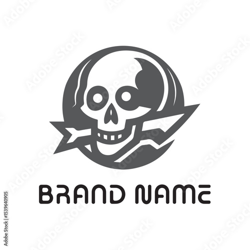 Skull and crossbones symbol for Halloween, danger, or pirate design
