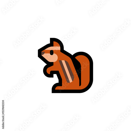 Cute Cartoon Chipmunk Icon Illustration