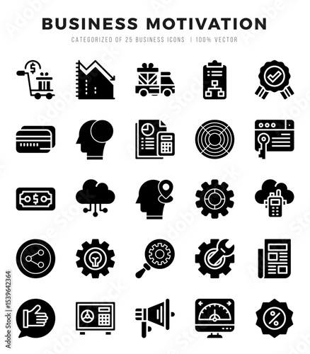 icons set. Business Motivation for web. app. vector illustration.