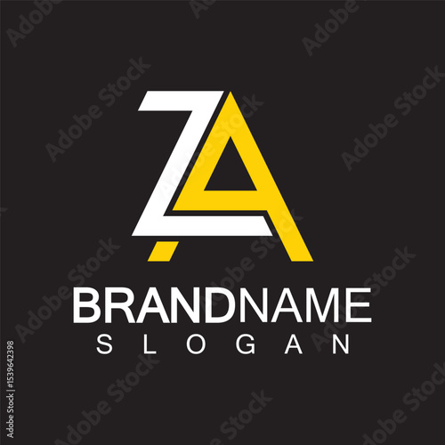 Alphabet Letters  ZA or AZ  logo design template
