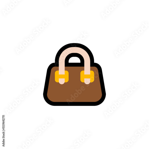 Brown Handbag Icon, Simple Design